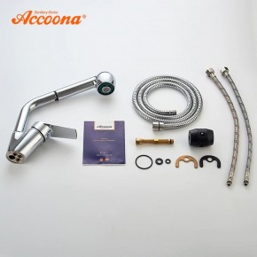 Смеситель для кухни Accoona A5410 с вытягивающейся лейкой в Новоуральске - novouralsk.ok-mebel.com | фото 3