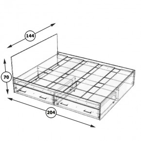 Стандарт Кровать с ящиками 1400, цвет дуб сонома, ШхГхВ 143,5х203,5х70 см., сп.м. 1400х2000 мм., без матраса, основание есть в Новоуральске - novouralsk.ok-mebel.com | фото 6