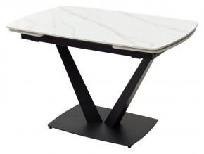 Стол ALATRI 120 MATT WHITE MARBLE SOLID CERAMIC / BLACK, ®DISAUR в Новоуральске - novouralsk.ok-mebel.com | фото 2