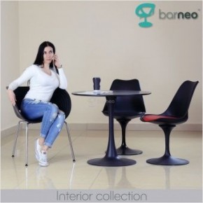 Стол Barneo T-3 Tulip style (RAL9017 черный, D90) в Новоуральске - novouralsk.ok-mebel.com | фото 2