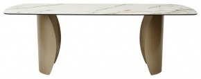 Стол BRONTE 220 KL-188 Контрастный мрамор матовый, итальянская керамика/ Шампань, ®DISAUR в Новоуральске - novouralsk.ok-mebel.com | фото 2