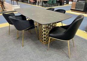 Стол CHIAVARI 220 KL-116 Черный мрамор матовый, итальянская керамика / бронзовый, ®DISAUR в Новоуральске - novouralsk.ok-mebel.com | фото 2
