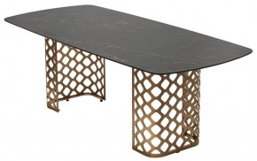 Стол CHIAVARI 220 KL-116 Черный мрамор матовый, итальянская керамика / бронзовый, ®DISAUR в Новоуральске - novouralsk.ok-mebel.com | фото 7