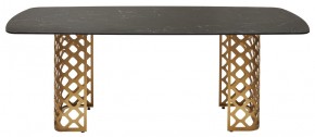 Стол CHIAVARI 220 KL-116 Черный мрамор матовый, итальянская керамика / бронзовый, ®DISAUR в Новоуральске - novouralsk.ok-mebel.com | фото 8