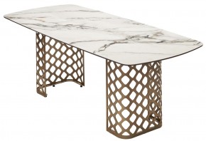 Стол CHIAVARI 220 KL-188 Контрастный мрамор матовый, итальянская керамика / Шампань, ®DISAUR в Новоуральске - novouralsk.ok-mebel.com | фото 7