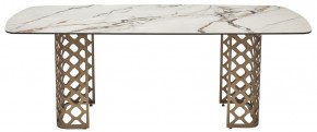Стол CHIAVARI 220 KL-188 Контрастный мрамор матовый, итальянская керамика / Шампань, ®DISAUR в Новоуральске - novouralsk.ok-mebel.com | фото 8
