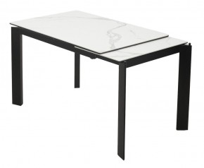 Стол CORNER 120 MATTE STATUARIO Белый мрамор матовый керамика, стекло/ черный каркас, ®DISAUR в Новоуральске - novouralsk.ok-mebel.com | фото 3