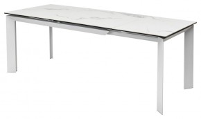 Стол CREMONA 140 HIGH GLOSS STATUARIO Белый мрамор глянцевый, керамика/ белый каркас, ®DISAUR в Новоуральске - novouralsk.ok-mebel.com | фото 4