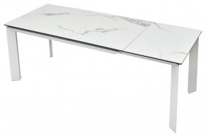Стол CREMONA 140 HIGH GLOSS STATUARIO Белый мрамор глянцевый, керамика/ белый каркас, ®DISAUR в Новоуральске - novouralsk.ok-mebel.com | фото 5