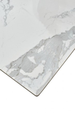 Стол CREMONA 140 HIGH GLOSS STATUARIO Белый мрамор глянцевый, керамика/ белый каркас, ®DISAUR в Новоуральске - novouralsk.ok-mebel.com | фото 6