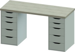 Стол письменный Ингар 2/55 140x75x55, дуб беленый/белый в Новоуральске - novouralsk.ok-mebel.com | фото 2