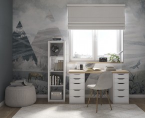 Стол письменный Ингар 2/55 140x75x55, дуб беленый/белый в Новоуральске - novouralsk.ok-mebel.com | фото 4