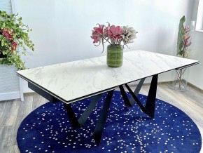 Стол RIETI 200 KL-99 Белый мрамор матовый, итальянская керамика / черный каркас, ®DISAUR в Новоуральске - novouralsk.ok-mebel.com | фото 2
