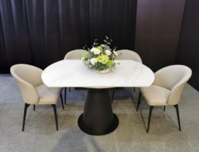 Стол TERAMO 135 GLOSS GRAND JADE SOLID CERAMIC, керамика, поворотн.механизм / Черный каркас, ®DISAUR в Новоуральске - novouralsk.ok-mebel.com | фото 3