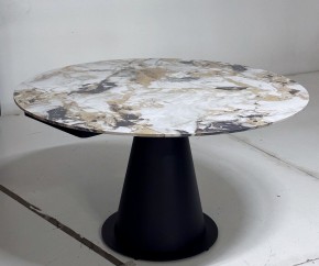 Стол TERAMO 135 GLOSS GRAND JADE SOLID CERAMIC, керамика, поворотн.механизм / Черный каркас, ®DISAUR в Новоуральске - novouralsk.ok-mebel.com | фото 5