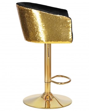 Стул барный DOBRIN DARCY GOLD SHINY, черный велюр с золотыми пайетками в Новоуральске - novouralsk.ok-mebel.com | фото 3