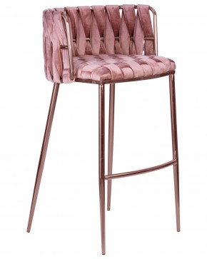 Стул барный DOBRIN EMMA ROSE GOLD, розовый велюр (VF-10) в Новоуральске - novouralsk.ok-mebel.com | фото 2
