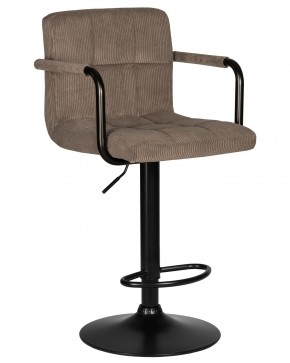 Стул барный DOBRIN KRUGER ARM BLACK, какао вельвет (LAR-E2041-05) в Новоуральске - novouralsk.ok-mebel.com | фото