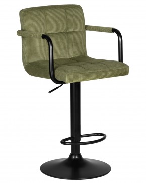 Стул барный DOBRIN KRUGER ARM BLACK, зеленый вельвет (LAR-E2041-7) в Новоуральске - novouralsk.ok-mebel.com | фото