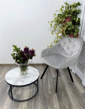 Стул GALE 360 град. поворот. BLUVEL-03 LIGHT GREY, велюр/ черный каркас, М-City в Новоуральске - novouralsk.ok-mebel.com | фото 6