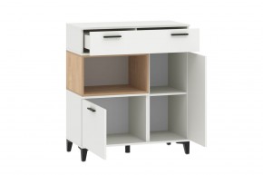 Тумба НМ 013.80 "Bergen" (Белый/Дуб бунратти) в Новоуральске - novouralsk.ok-mebel.com | фото 2