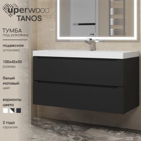 Тумба под раковину Uperwood Tanos 100 см, подвесная, черная матовая в Новоуральске - novouralsk.ok-mebel.com | фото 3