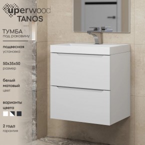 Тумба под раковину Uperwood Tanos 50 см, подвесная, белая матовая в Новоуральске - novouralsk.ok-mebel.com | фото 6