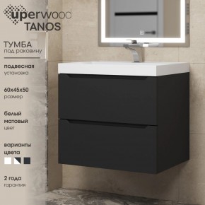 Тумба под раковину Uperwood Tanos 60 см, подвесная, черная матовая в Новоуральске - novouralsk.ok-mebel.com | фото 3