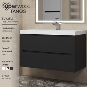 Тумба под раковину Uperwood Tanos 90 см, подвесная, черная матовая в Новоуральске - novouralsk.ok-mebel.com | фото 3