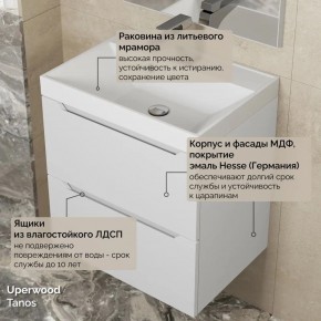 Тумба с раковиной Uperwood Tanos 50 см, подвесная, белая матовая в Новоуральске - novouralsk.ok-mebel.com | фото 6
