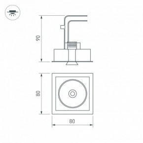 Встраиваемый светильник Arlight CL-SIMPLE-S80x80-9W Warm3000 (BK, 45 deg) 028149 в Новоуральске - novouralsk.ok-mebel.com | фото 9